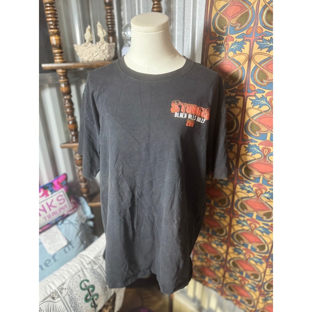 Vintage Sturgis Black Hills Rally 2001 Graphic T Shirt Motorcycle Biker